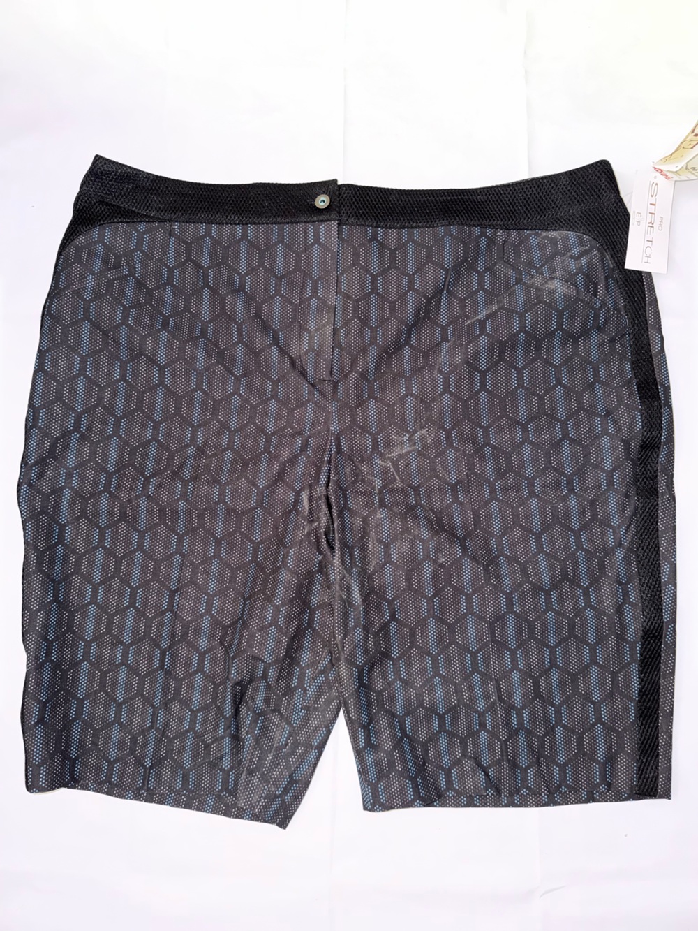 EP Pro Black and Blue Hex-Pattern Men's Golf Shorts